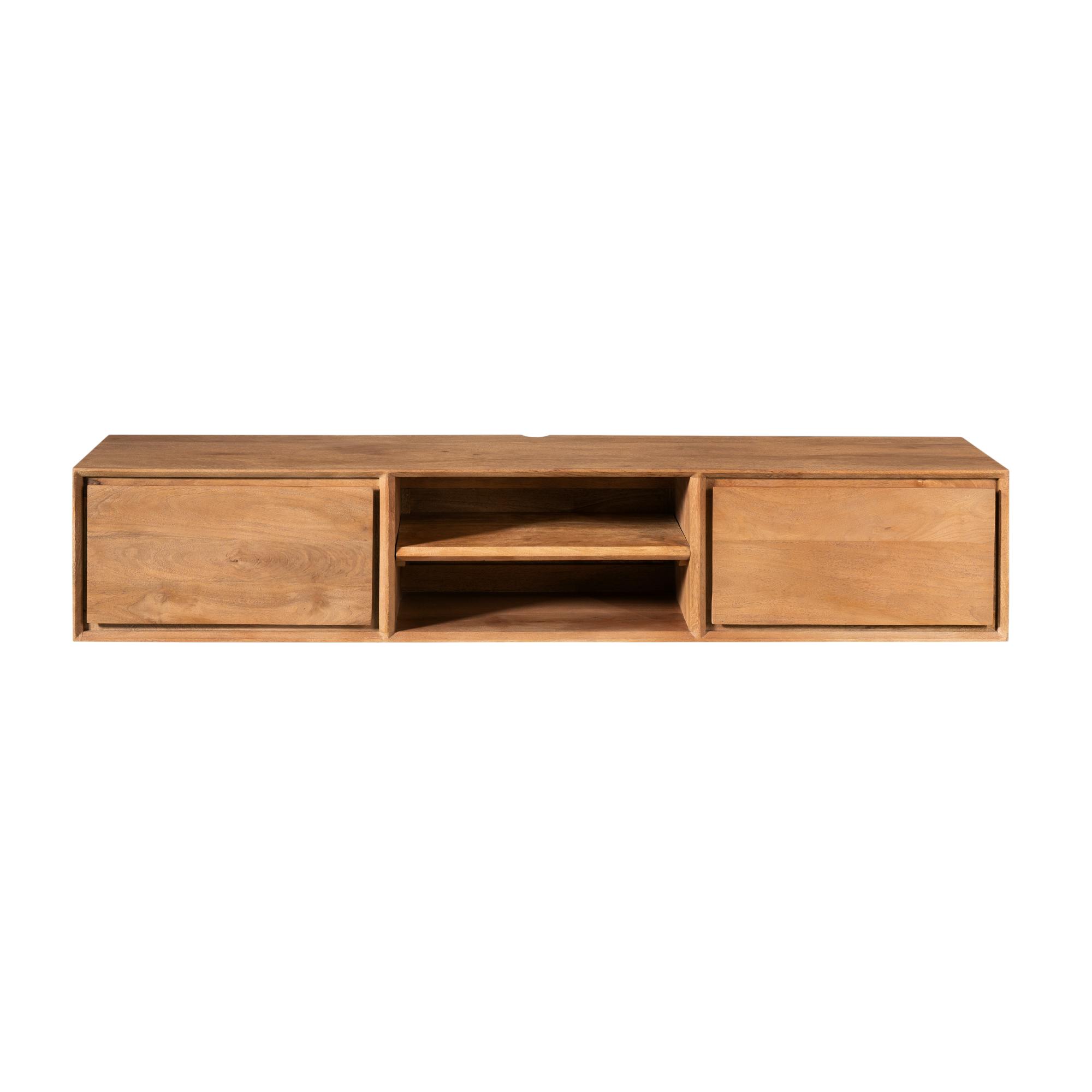 Meuble TV suspendu en bois 2 tiroirs 1 niche AERA