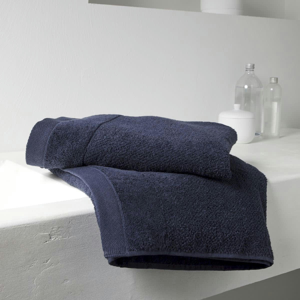 BIO ORGANIC - Drap de bain uni en Coton Bleu marine 70x130 cm
