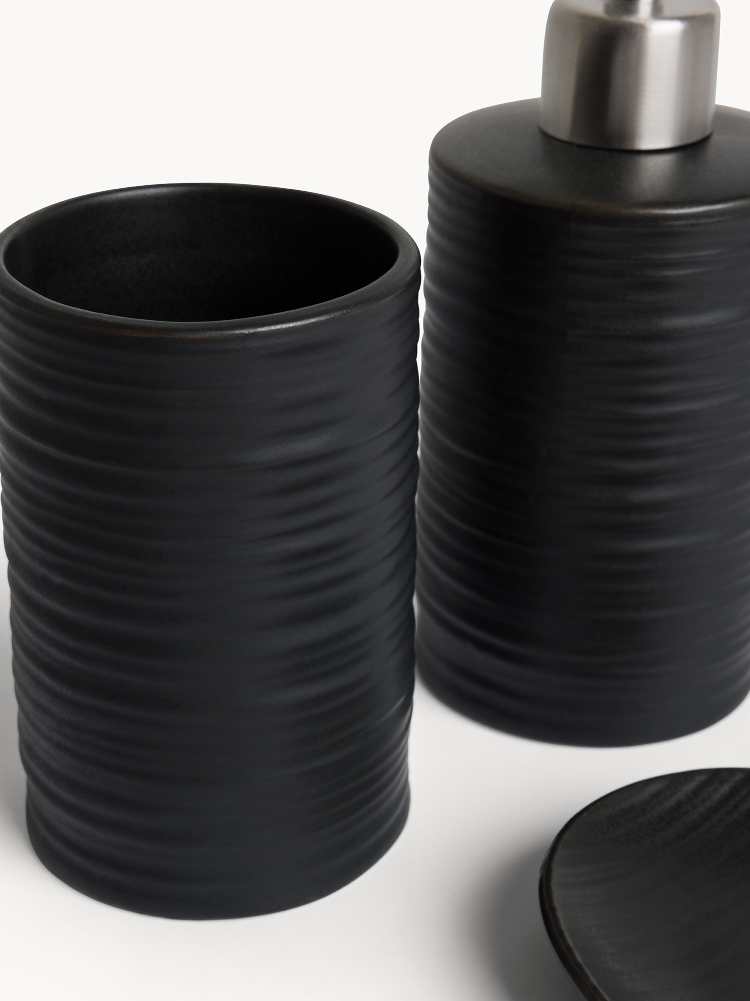 Set 3 accessori bagno in ceramica