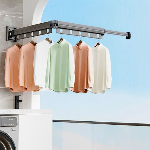 SOGA 93.2cm Suction-Mounted Retractable Clothing Drying Rack