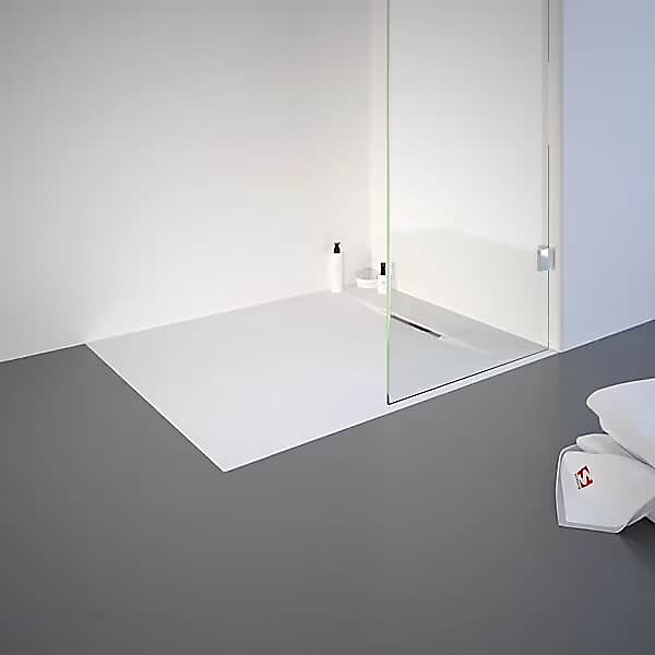 Ensemble paroi de douche à l'italienne l. 100 x H. 190 cm NewStyle et receveur de douche 80 x 100 cm, blanc et transparent, Schulte