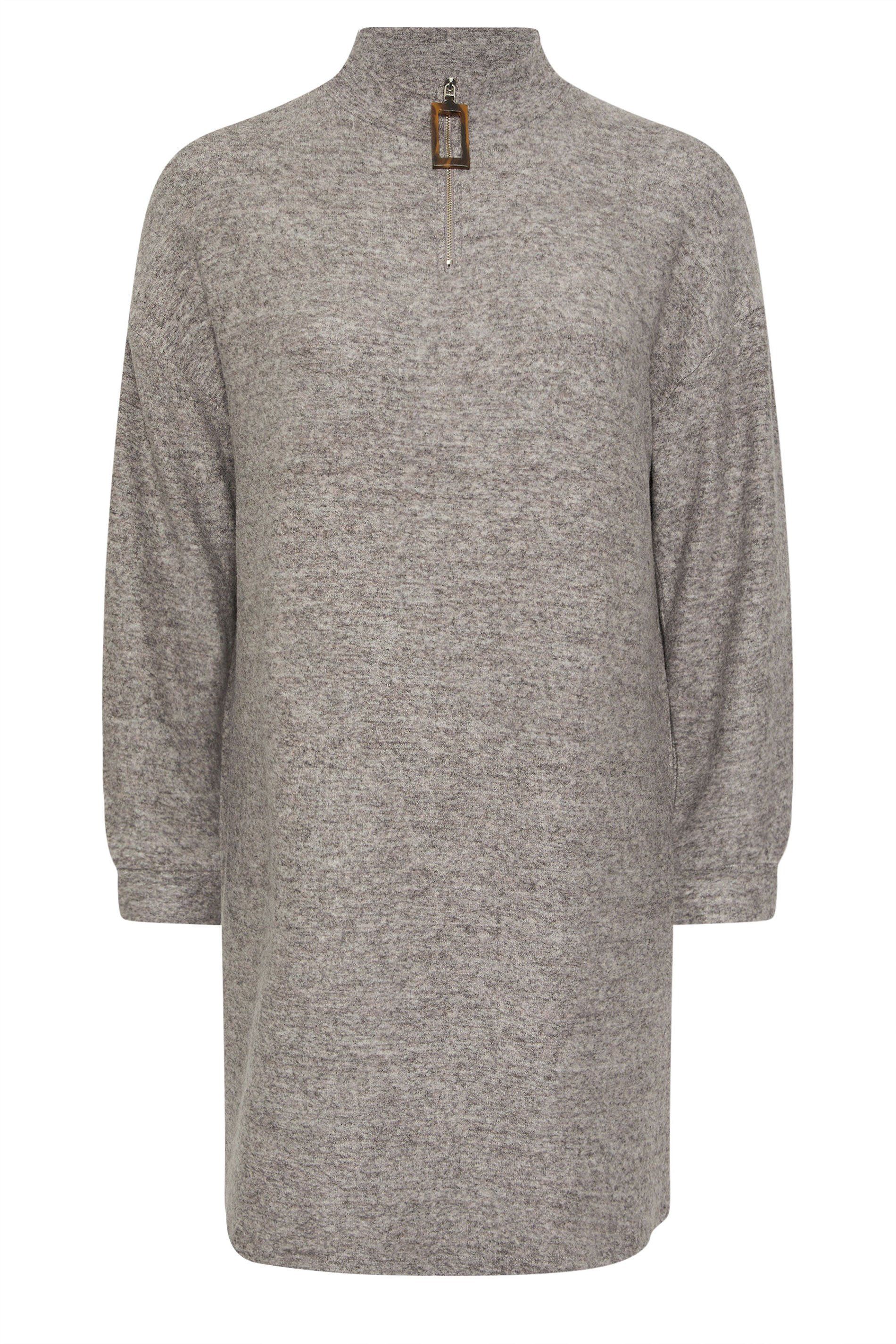 Yours Zip Neck Detail Jumper Dress