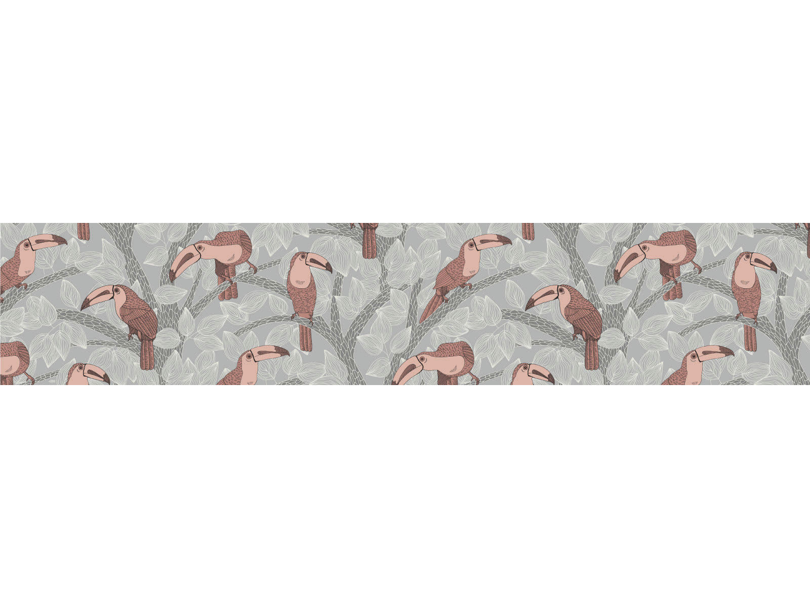 - Crédence adhésive toucans gris clair 40cmx2m