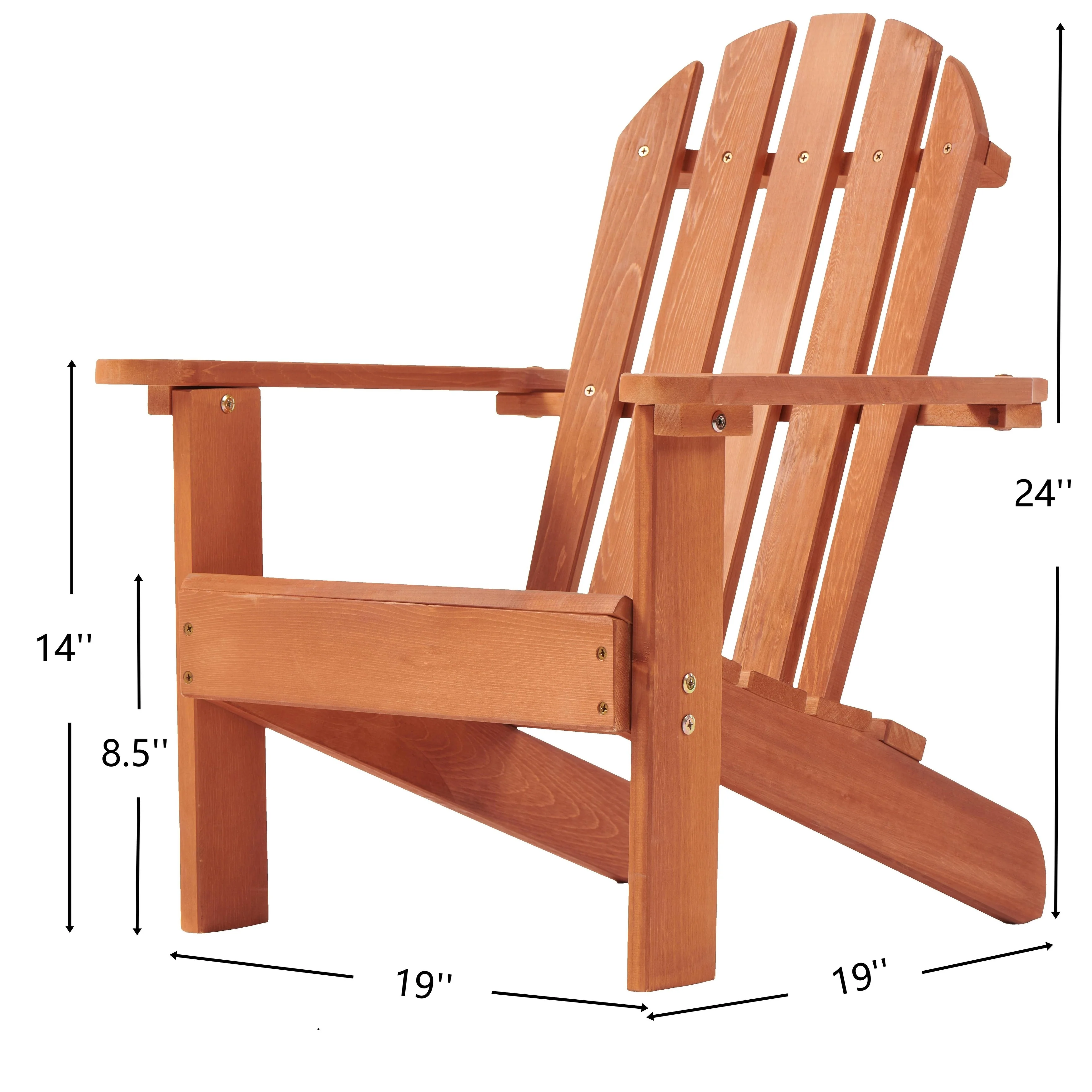 Wooden Kid's Adirondack Chair for Indoor and Outdoor, Natural Cedar Patio Lounge Chiar for Kids