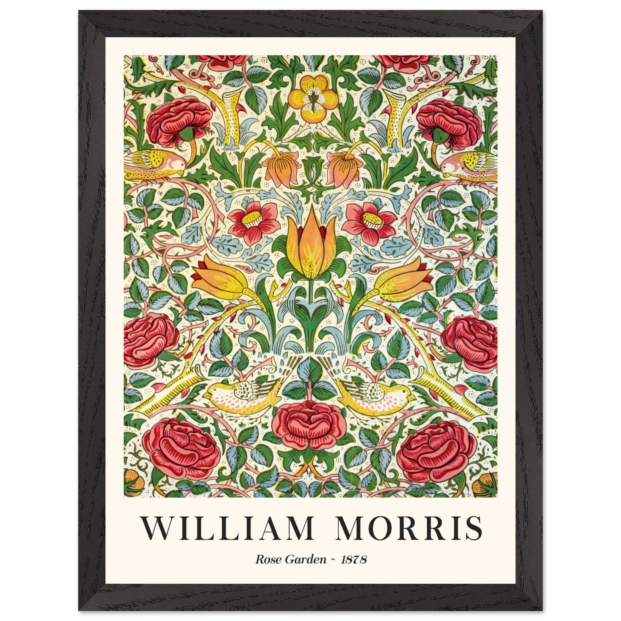 Artfulprints Poster met Lijst William Morris - Rose garden 1878  - 30x40 cm - Groen