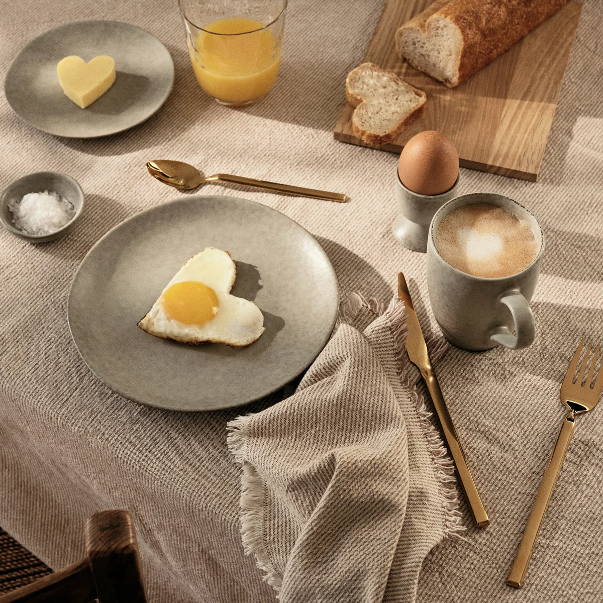 Broste Copenhagen - Tvis Besteck-Set, titanium black (16-tlg.)