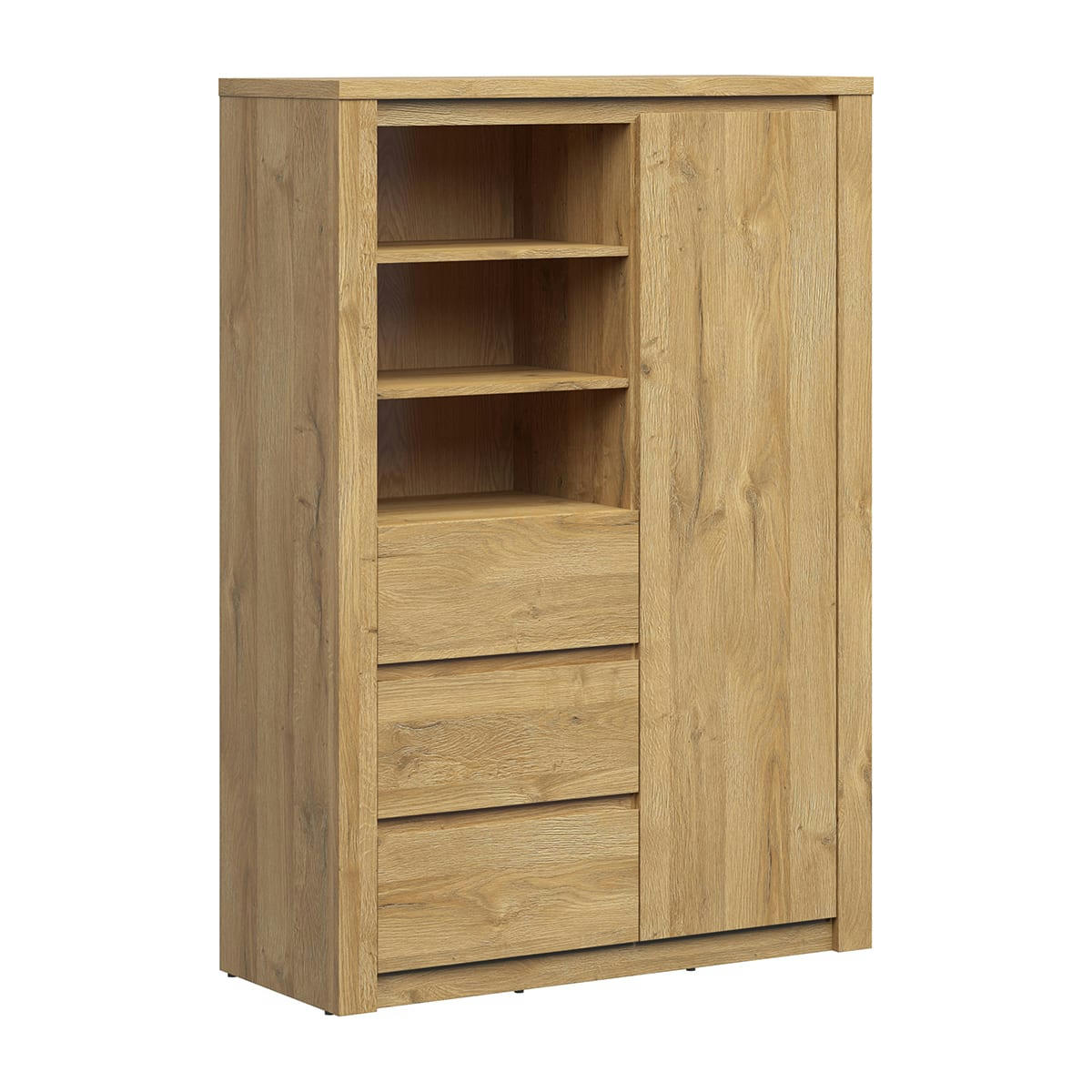 - Buffet haut 1 porte 3 tiroirs naturel