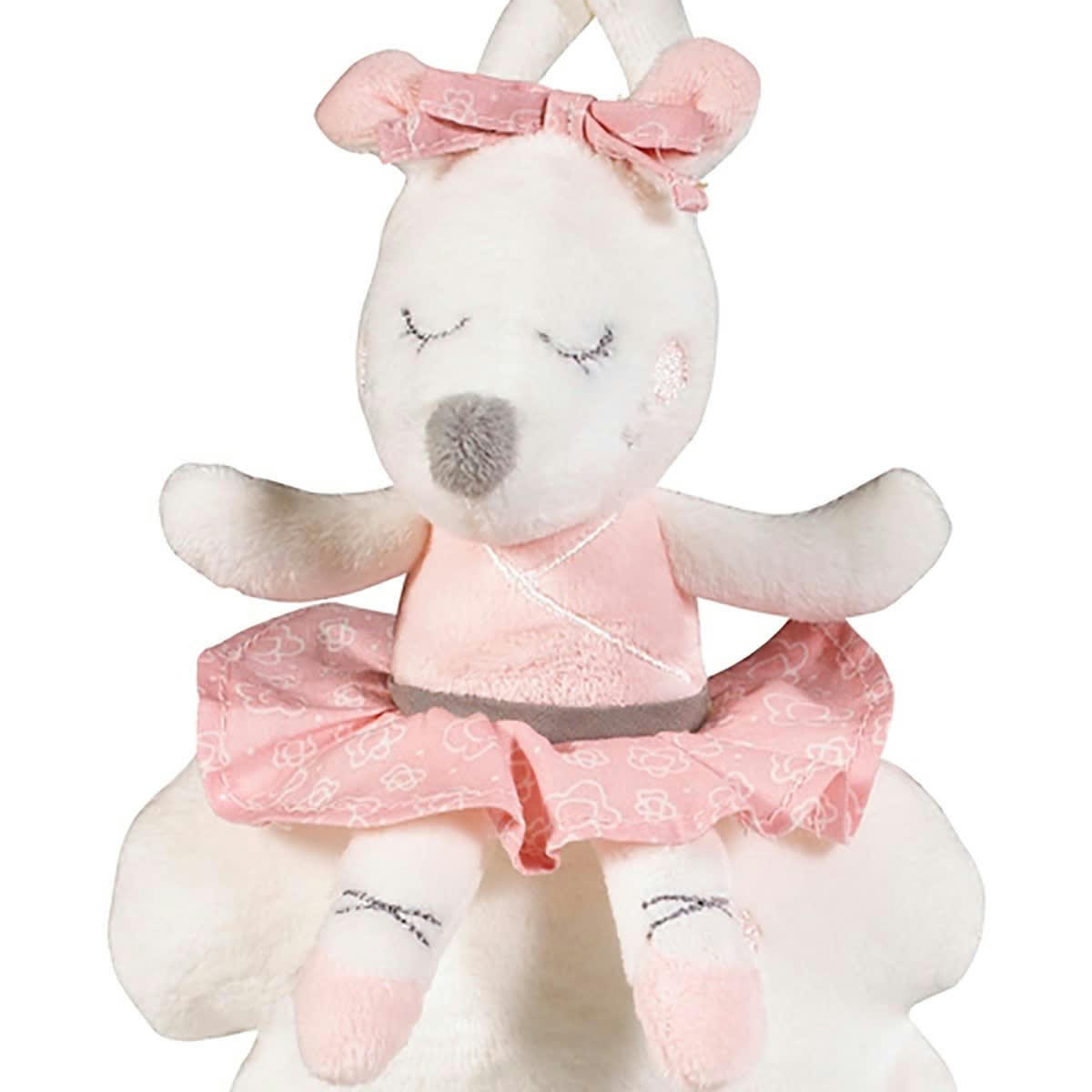 LILIBELLE - Peluche Mini Musical souris danseuse en velours Rose