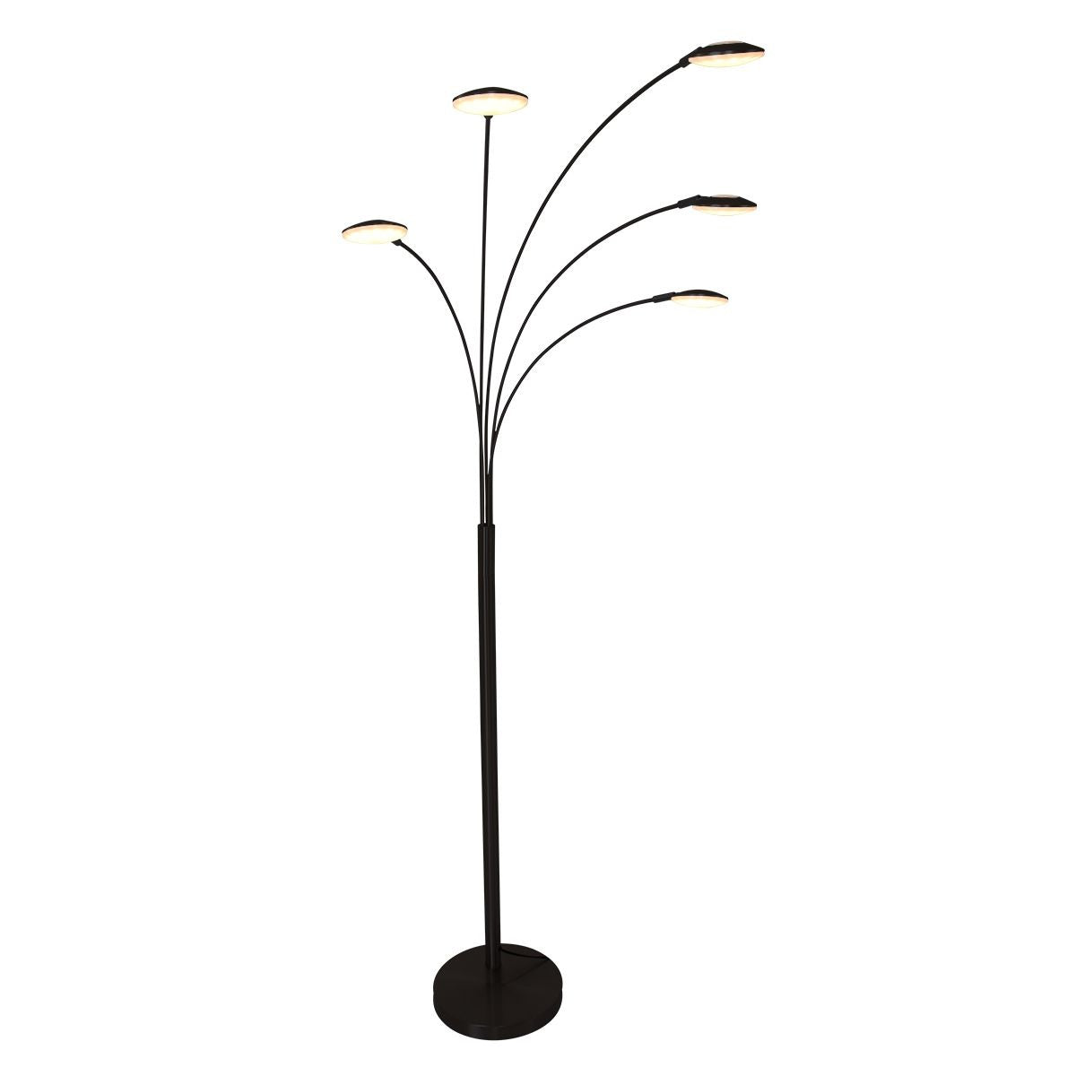 Mexlite vloerlamp synna - 5 lichts - 90x 189 cm - zwart