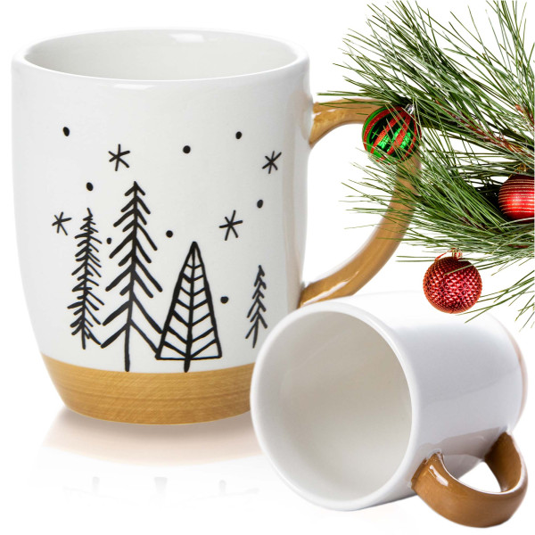 Kubek Świąteczny Ceramiczny 330 Ml Boże Narodzenie Drzewka