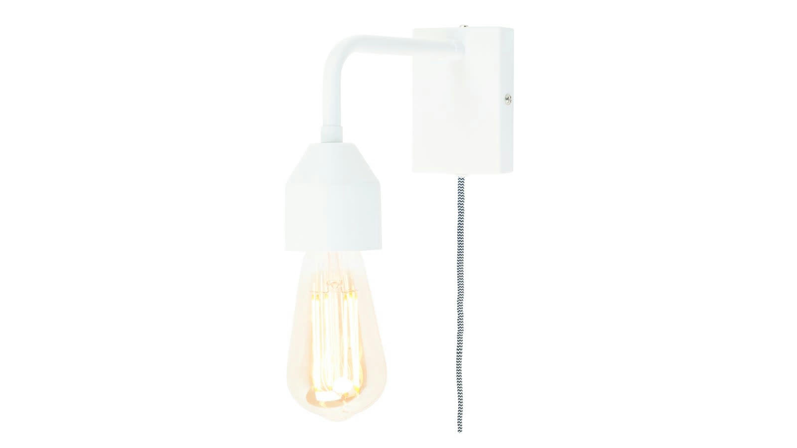 MADRID - Applique murale en métal blanc avec prise H14cm