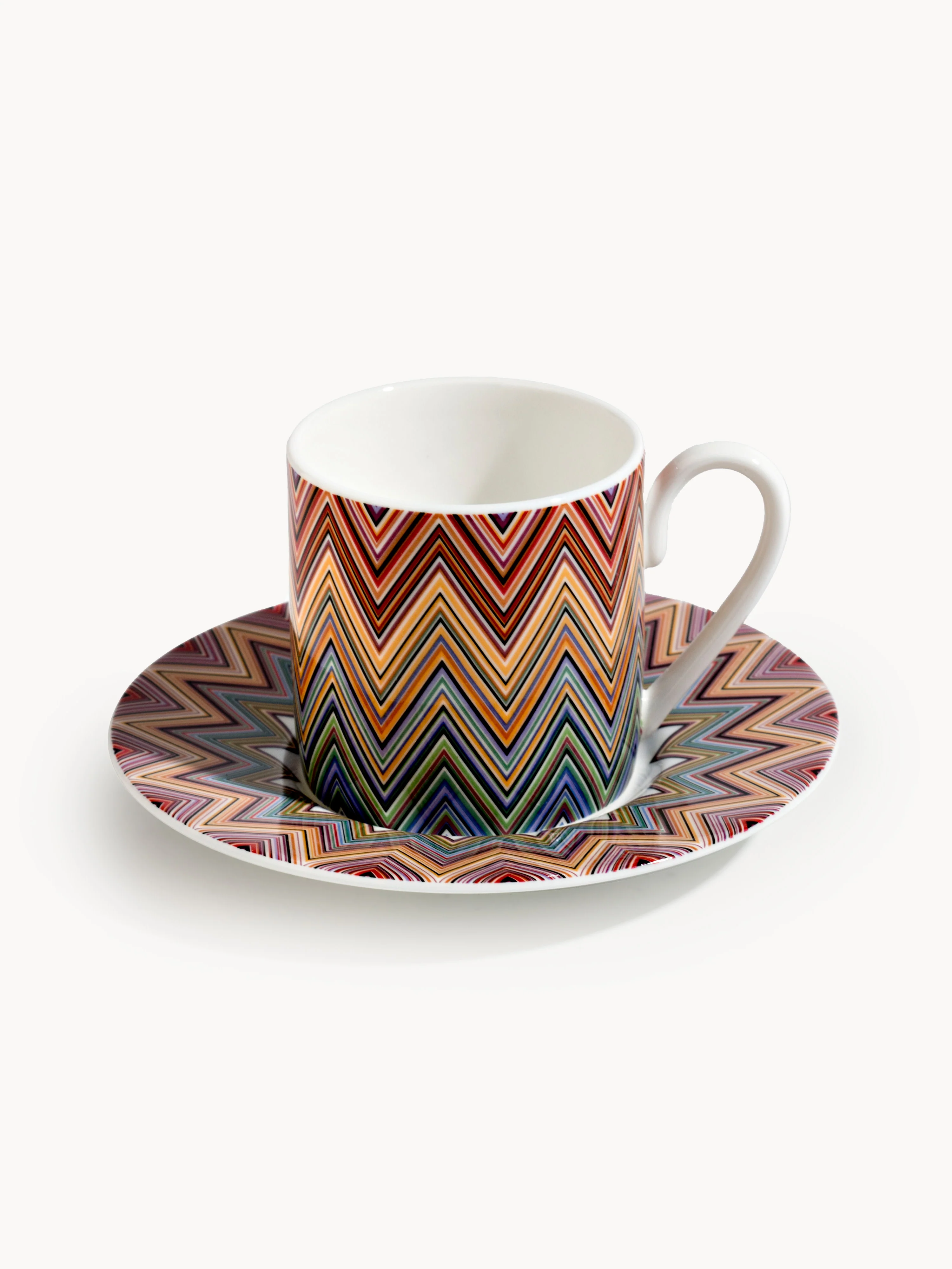 Kaffeetassen Jarris mit Untertassen aus Fine Bone China, 2er-Set
