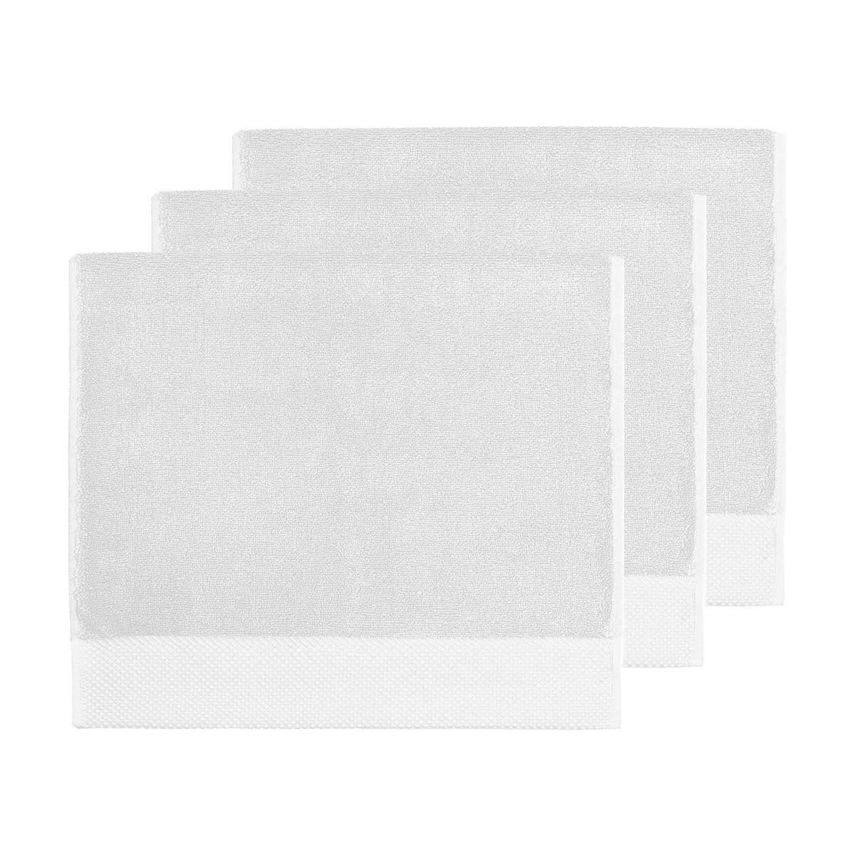 SENSOFT - 3 grandes serviettes d'invité zéro twist 560g blanc 40x60 cm
