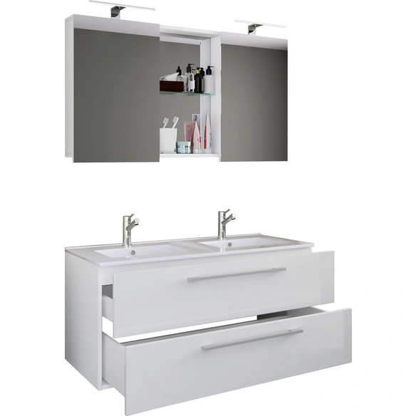 Badmöbel-Set »Budasi«, 3-teilig, mit Spiegelschrank