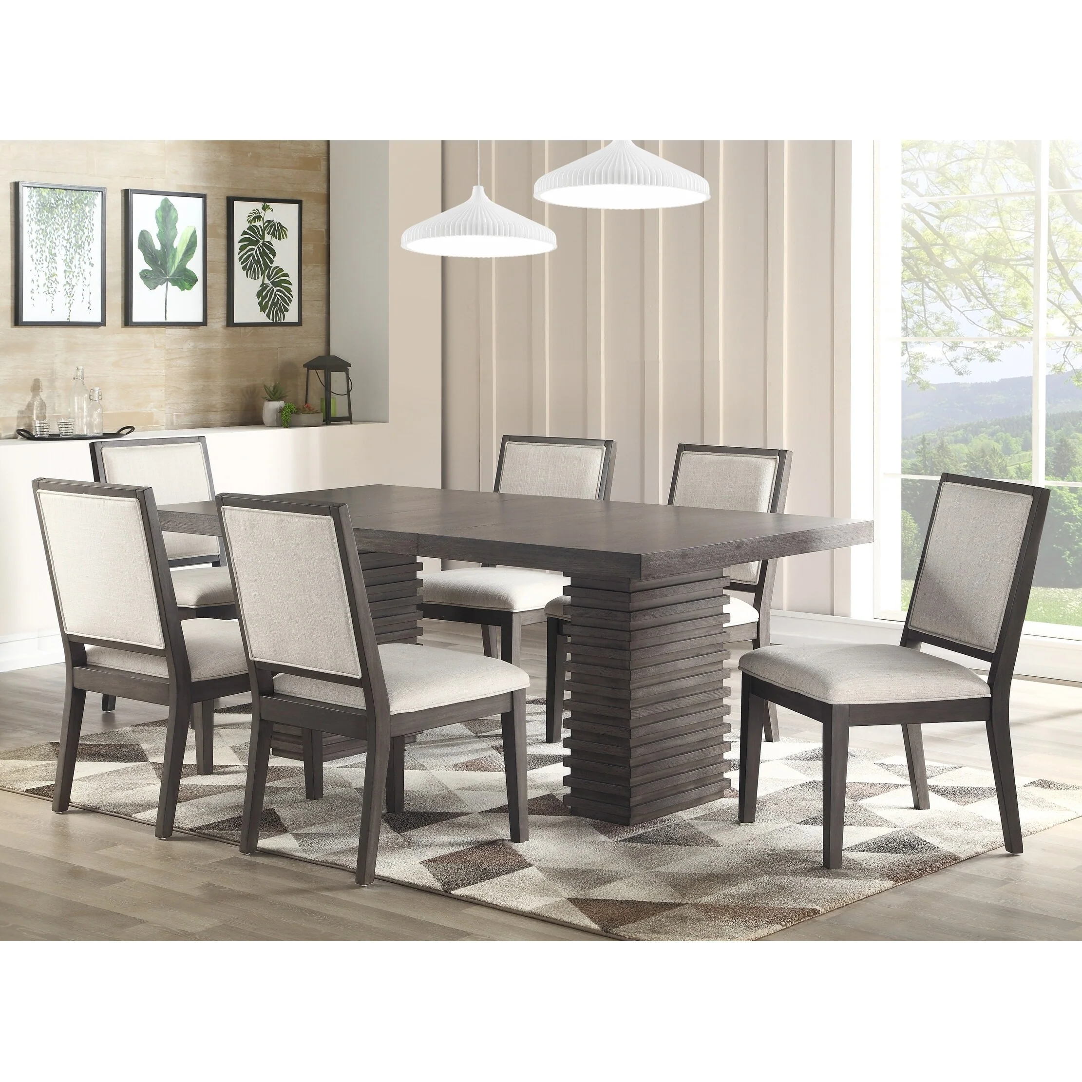 Steve Silver Milano 78-Inch Contemporary Wooden Dining Table - Grey-Brown