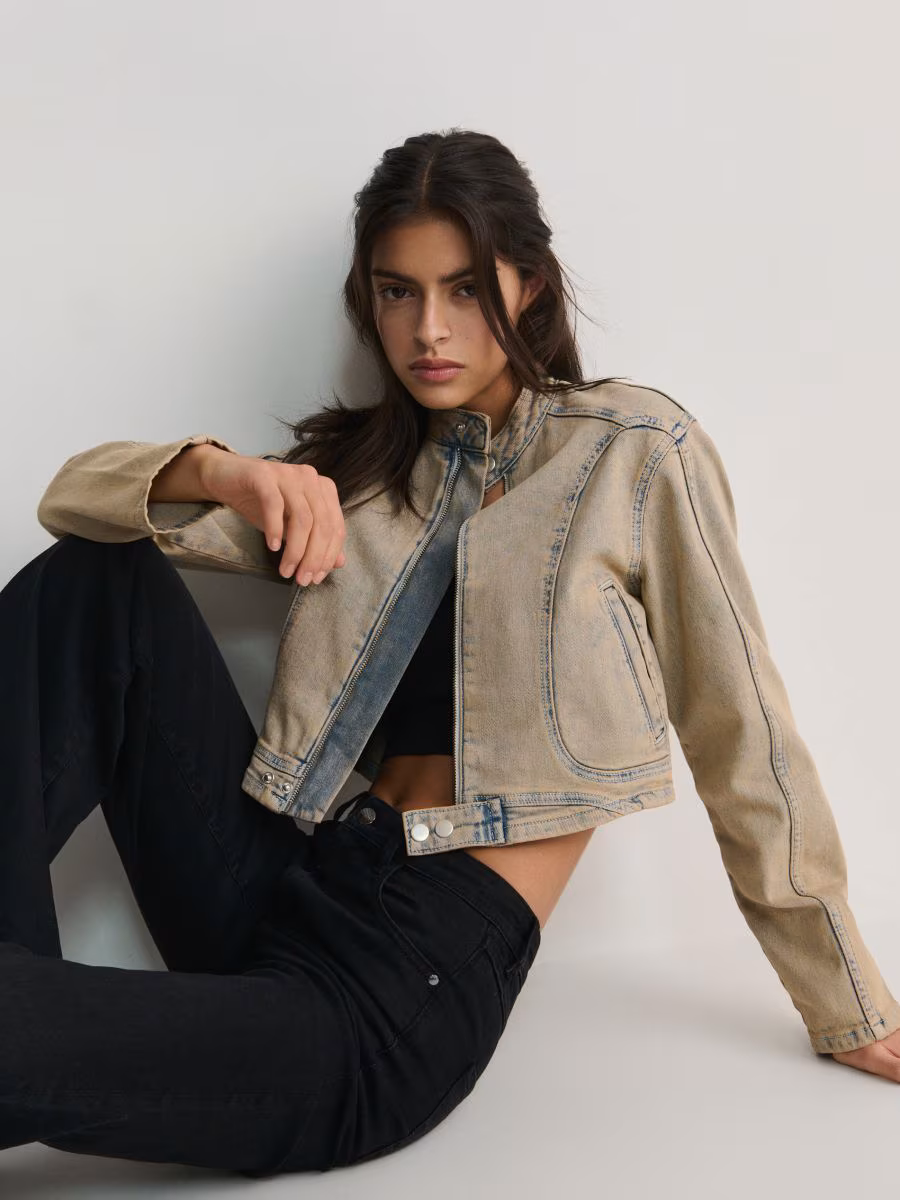 Denim Jacket With Dirty Wash Effect