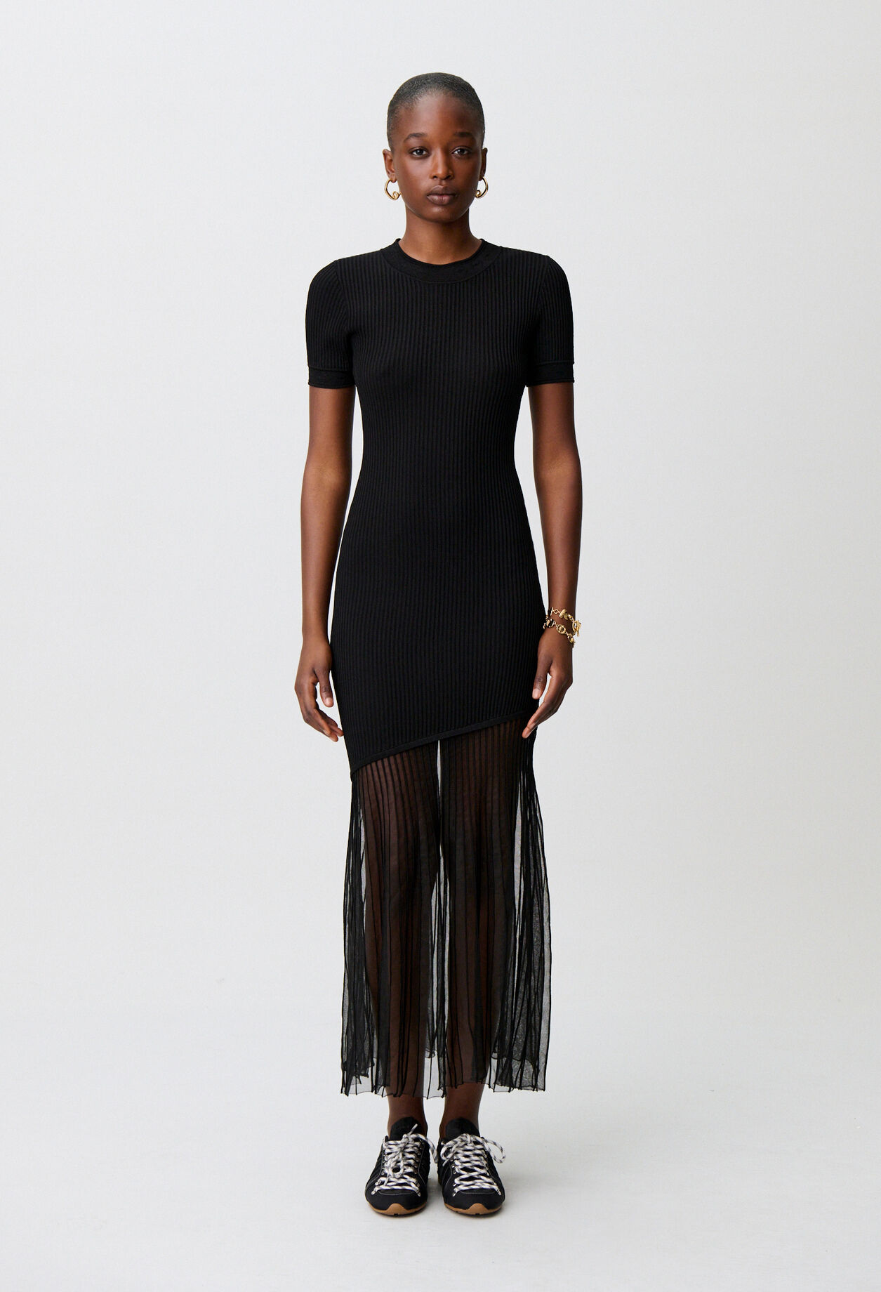 Robe maille longue évasée