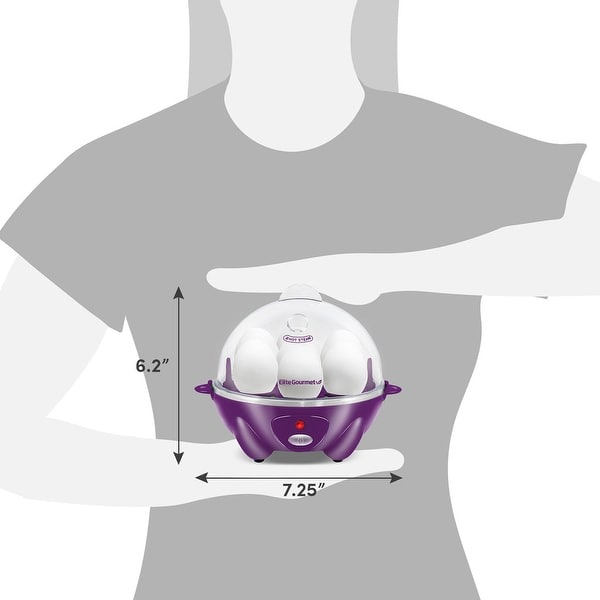 Elite Gourmet Easy Egg Cooker, Purple