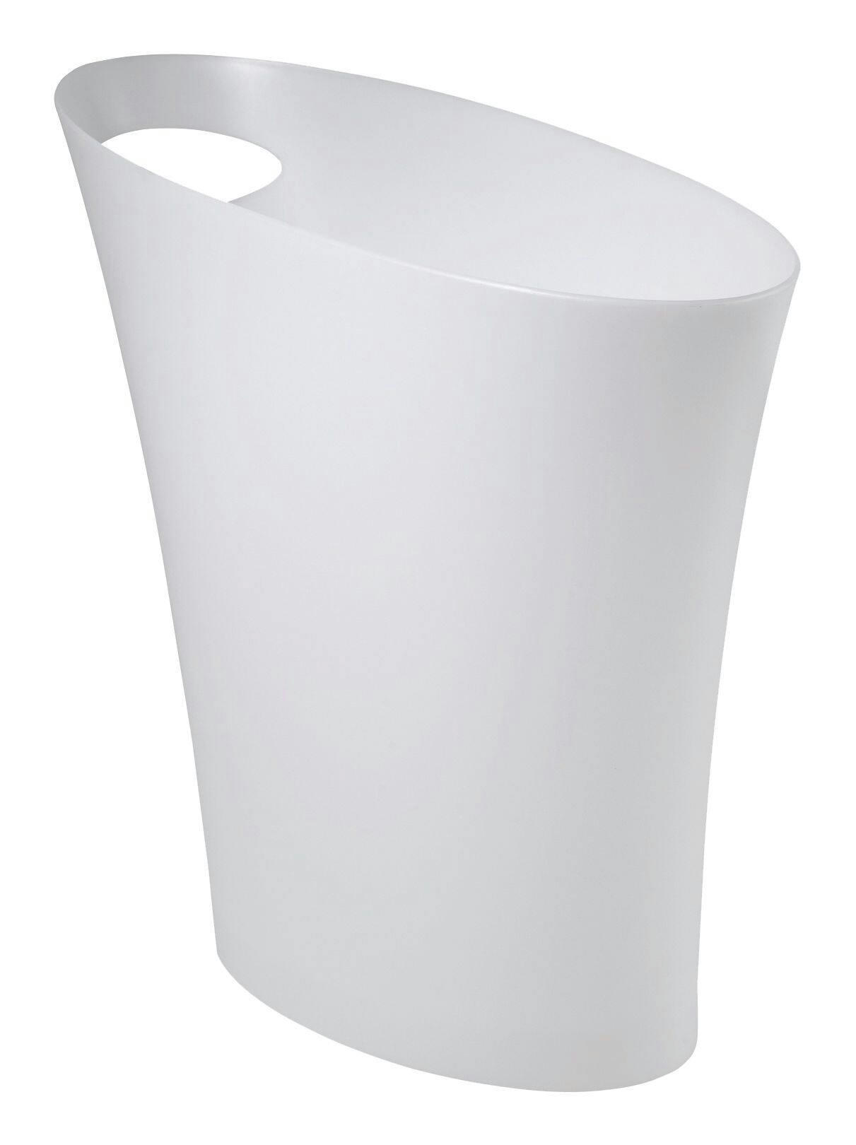 Umbra Slim Plastic Waste Can/Trash Can, White, 7.5-L