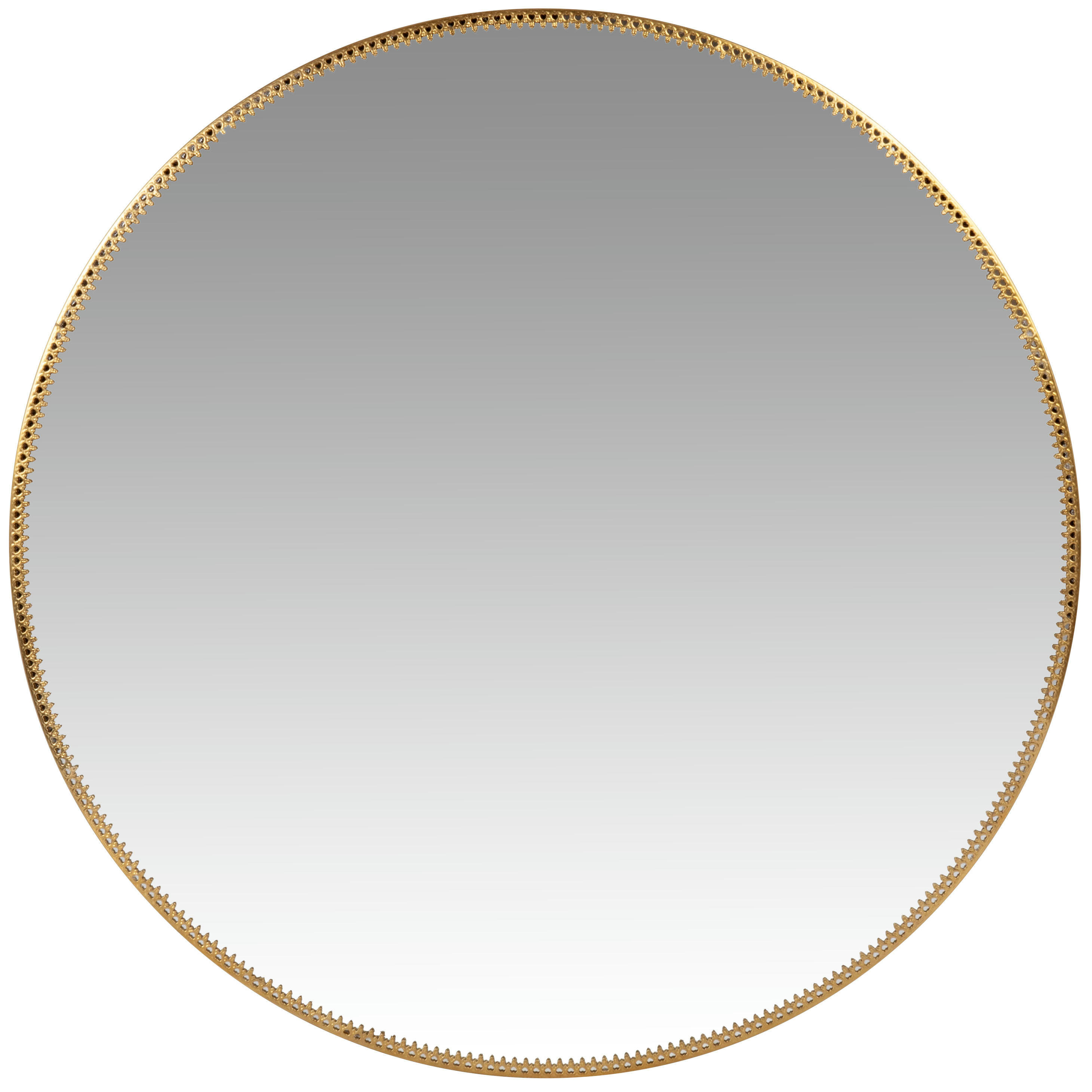 ARADAH - Miroir rond dentelle en métal doré D40