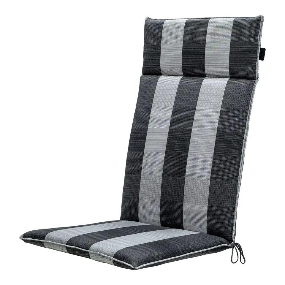 Madison - Tuinstoelkussen Hoge Rug Alice grey - Ca. 120x50 cm - Set van 4