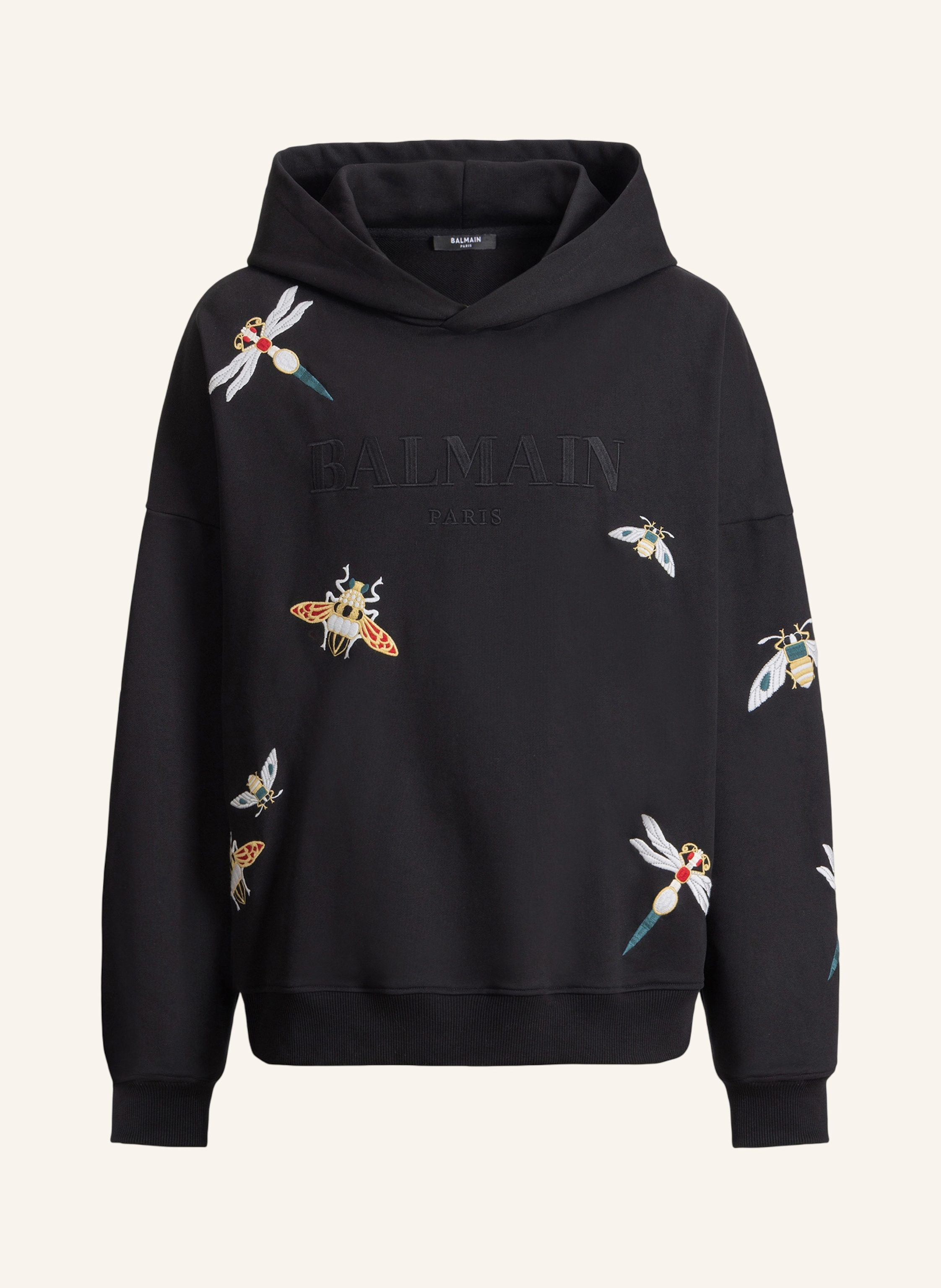 BALMAIN Bestickter Balmain Insect Kapuzenpullover