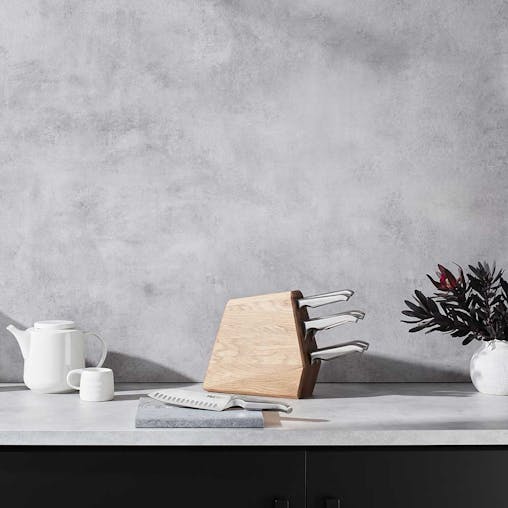 Furi Duo-Angled 7pc Knife Block Set Oak 7 Piece