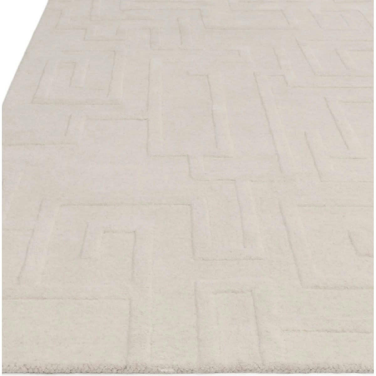 ZEMA - Tapis de salon en laine blanc cassé 120x170 cm