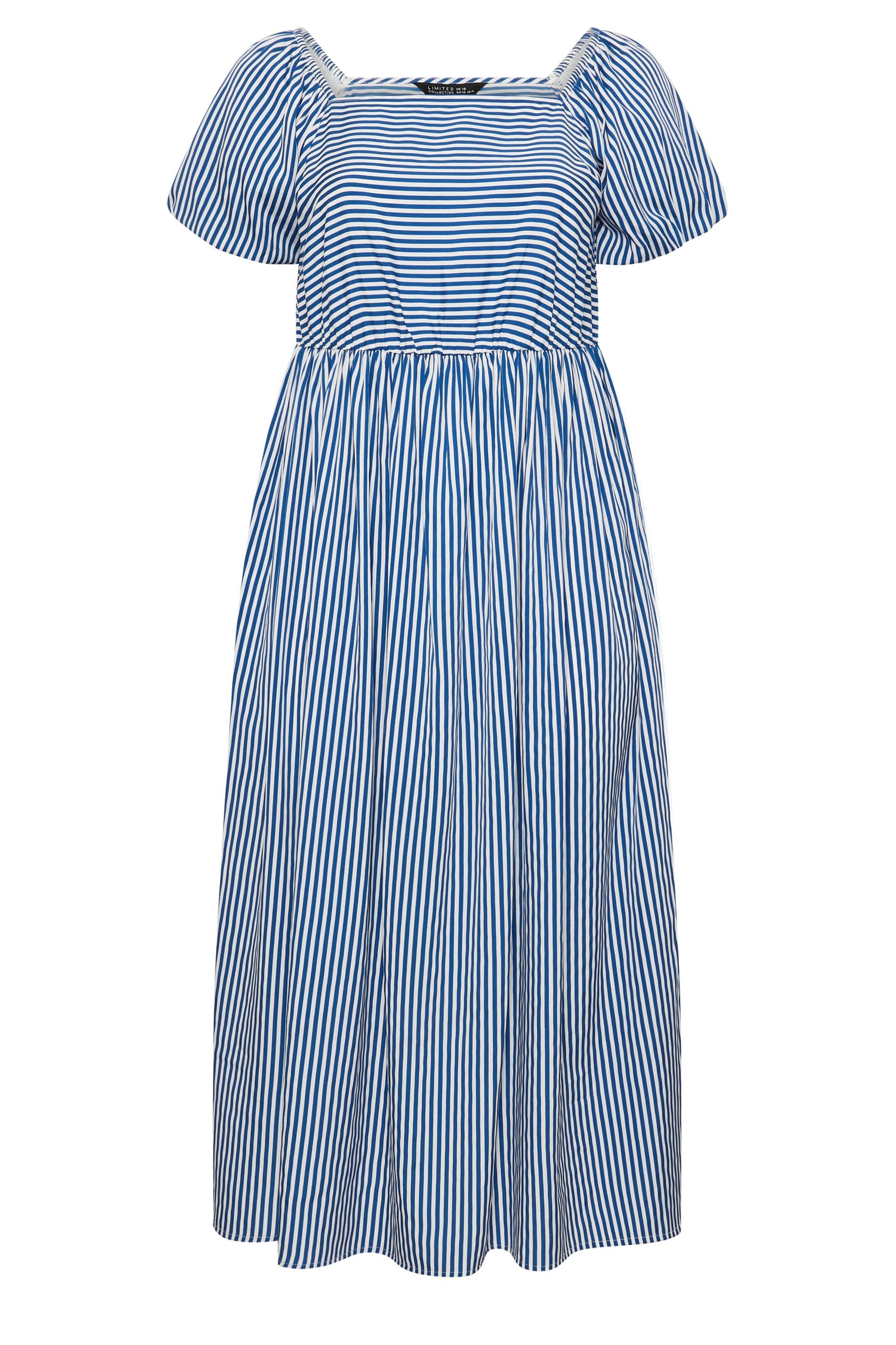 Yours Stripe Puff Sleeve Maxi Dress