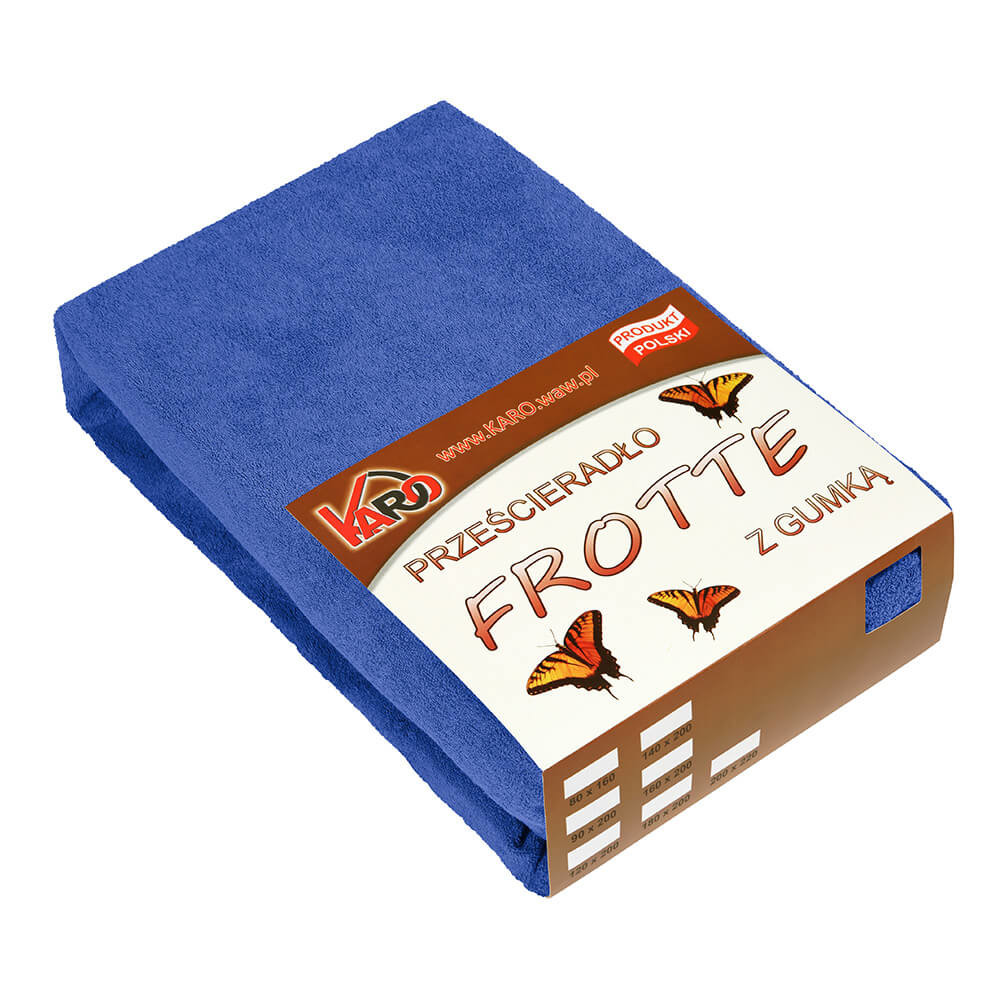 Prześcieradło frotte z gumką 60x120 szafirowe 029 KARO