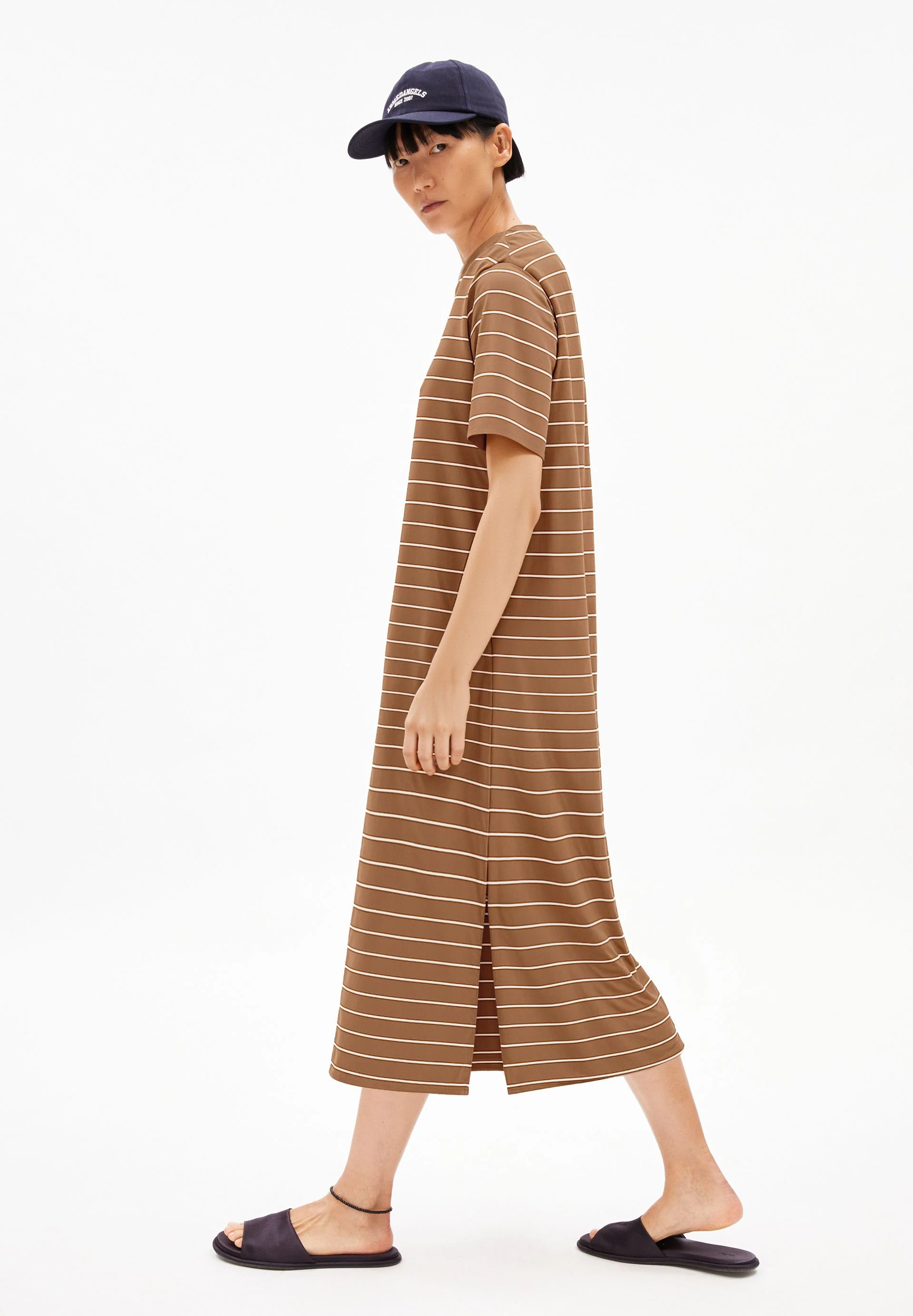 XELINAA FINE STRIPE MIDI DRESS