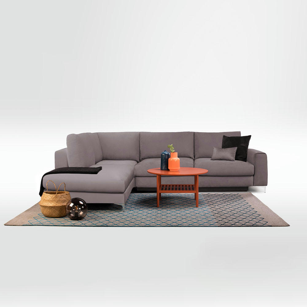 FIESOLE - Canapé 4 places velours angle gauche gris foncé