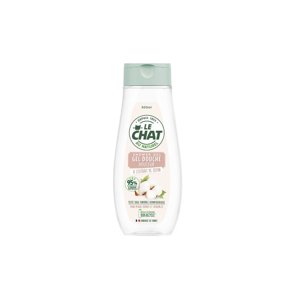 Gel douche douceur Le Chat Naturel à l'extrait de coton 300 ml