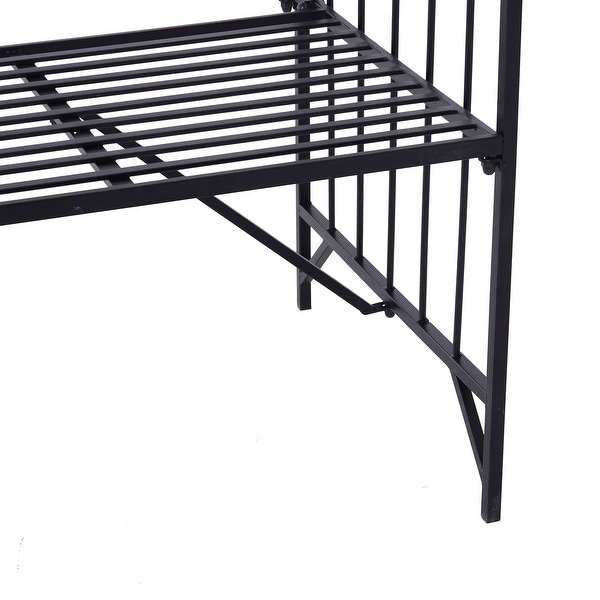 Outsunny 43" Metal Garden Arbor Arch with Bench Seat