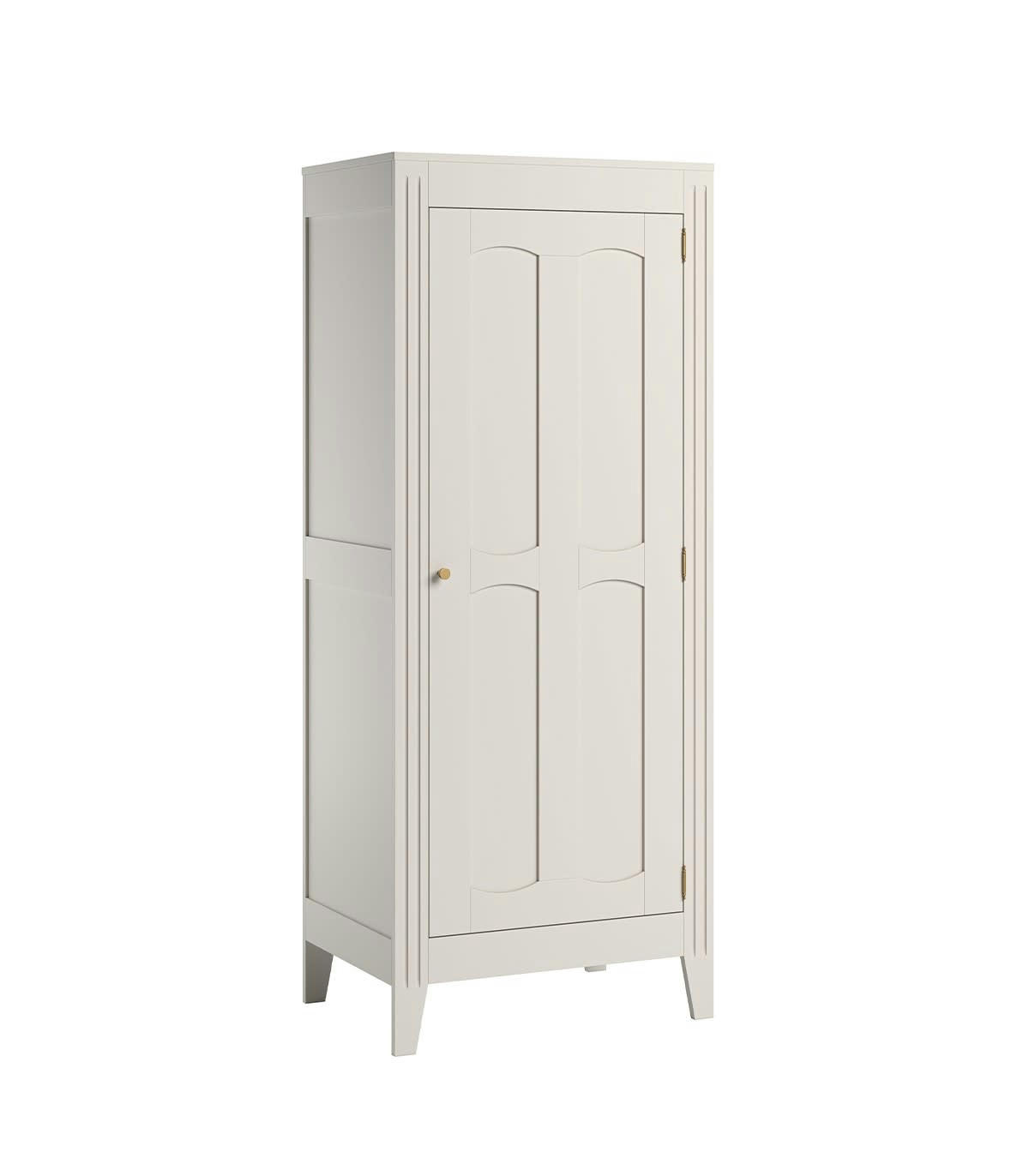 MILENNE - Armoire 1 Porte avec Étagères et Penderie L80.5 x H196.8 cm