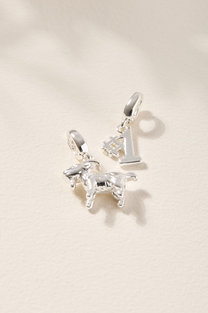 GOAT and #1 Charm Set Silver