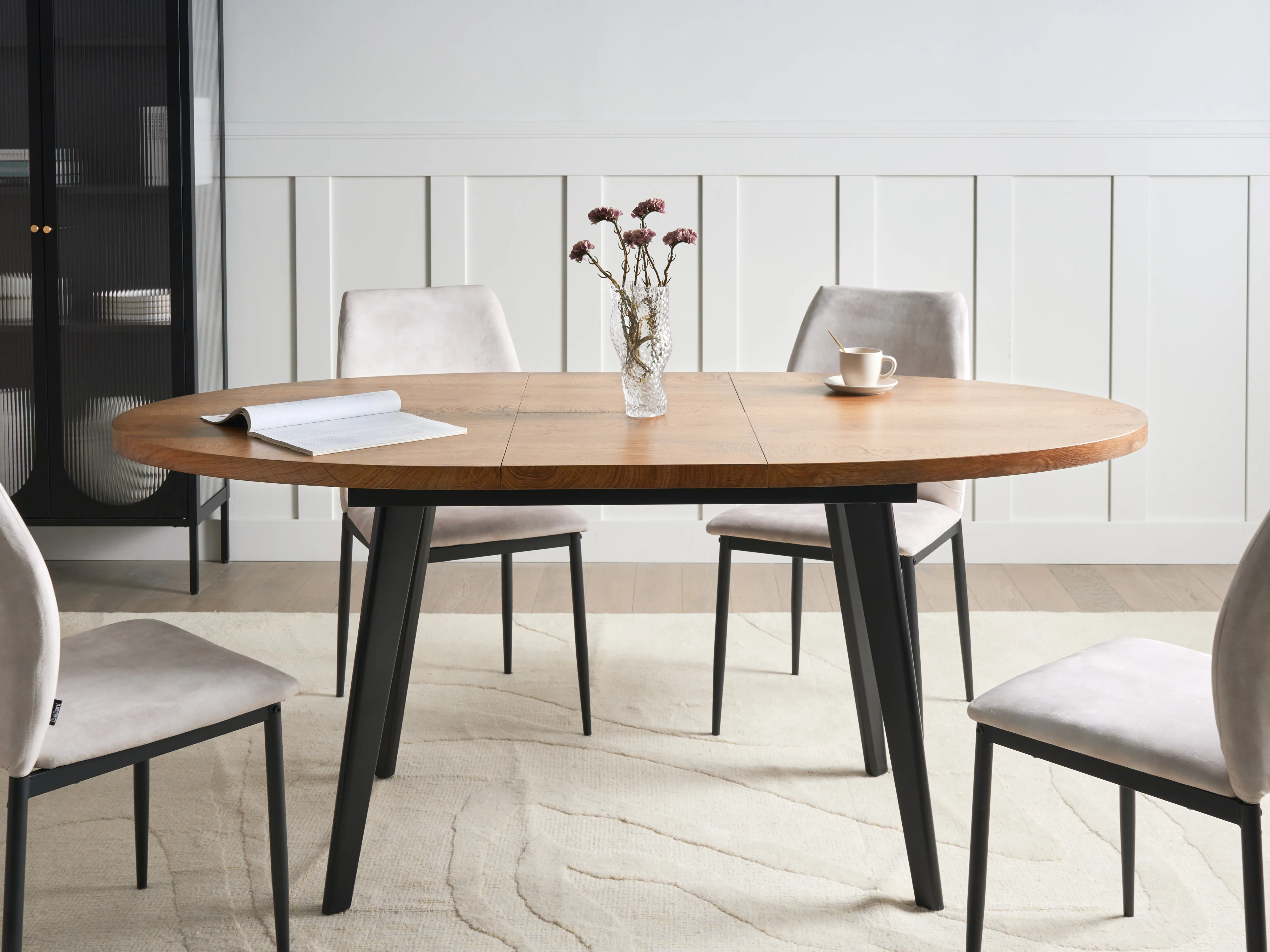 Extending Dining Table DUTTON Brown 140/180 cm 90 cm
