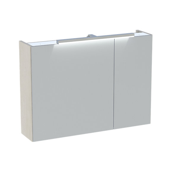 Armoire de toilette avec miroir effet chêne l.90 cm, Calao