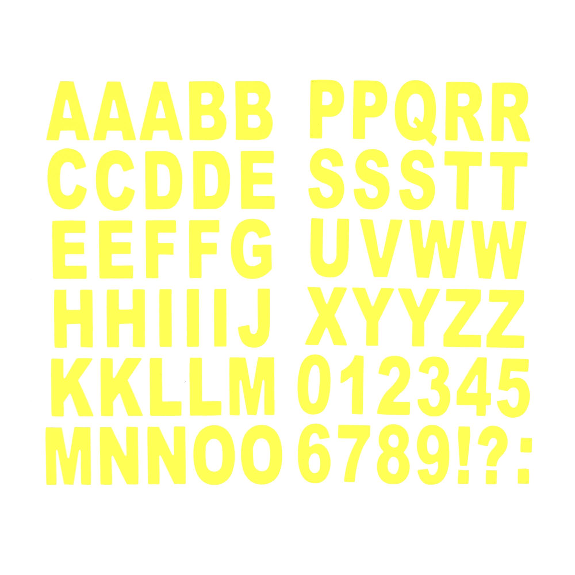 Yellow Neon Chipboard Alphabet Stickers
