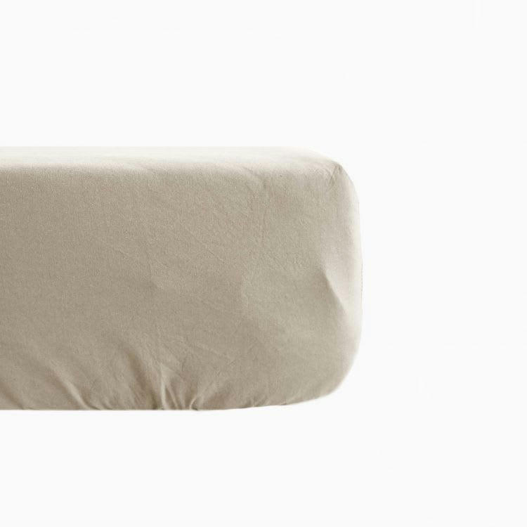 PALACE - Drap housse en Coton Beige 90x190 cm