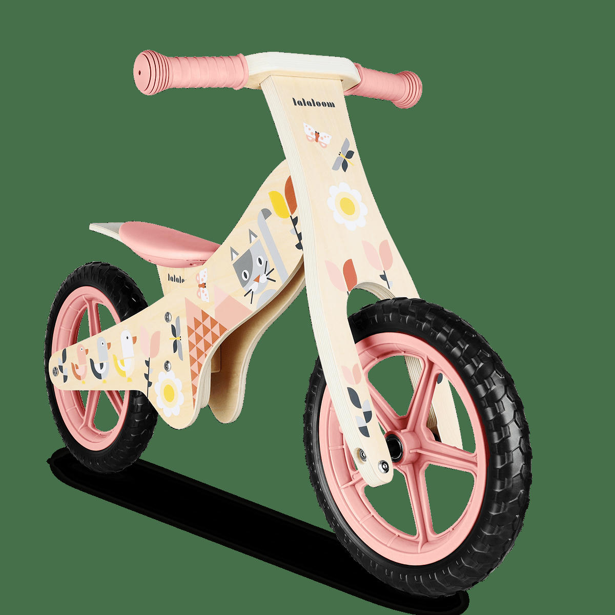- Vélo sans pédales pour enfants, bois naturel rose