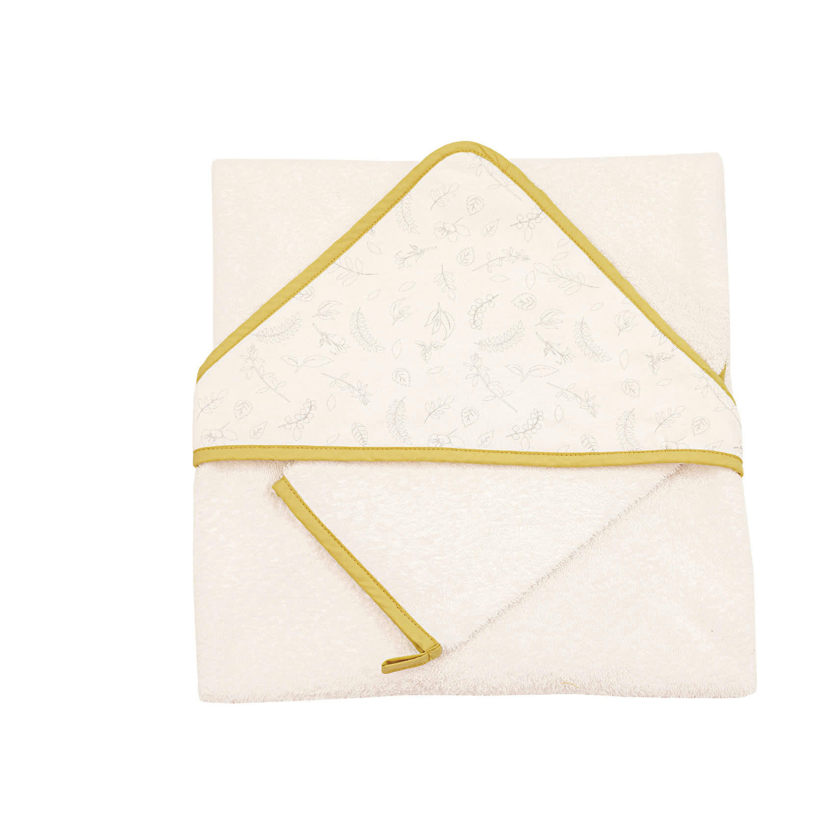 - Coffret sortie de bain bébé LeafyBunny coton Ecru 75x75