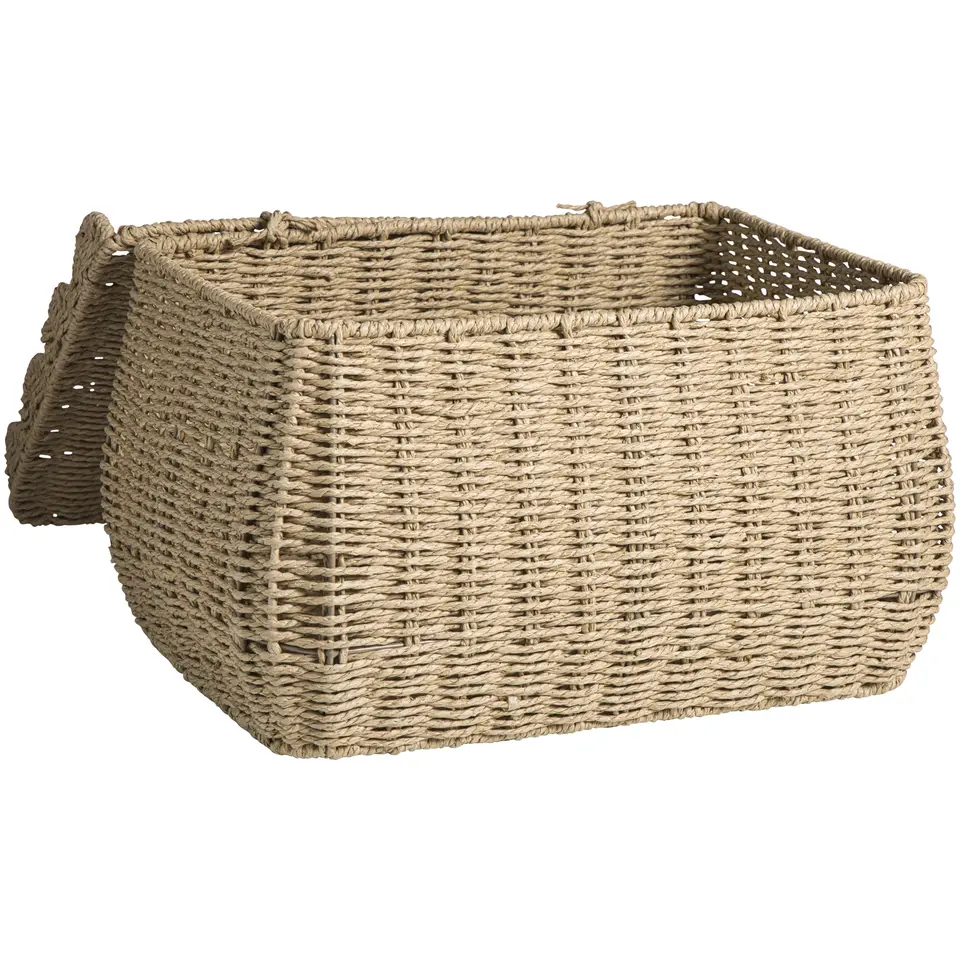 Mand Moda met deksel - bruin - 32x42x25 cm