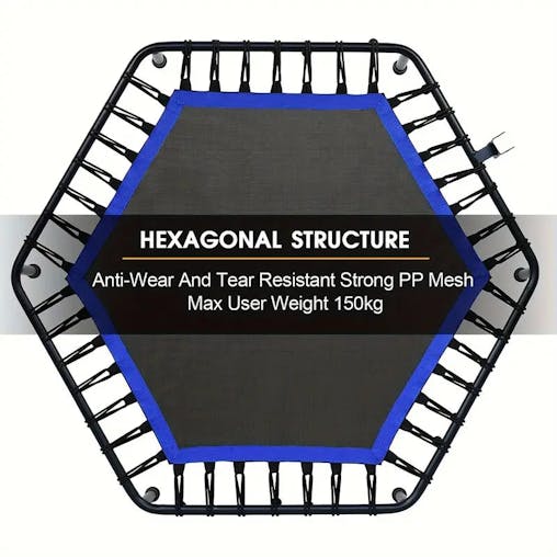 NNETM Rebounder Mini Trampoline with Adjustable Handle Bar(Blue)