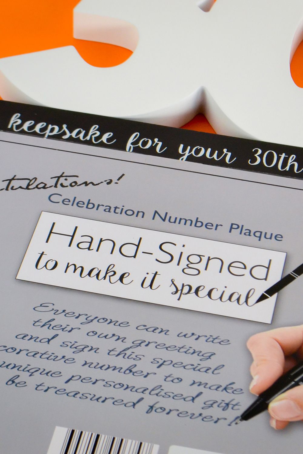 Royal County 30th Birthday Signature Numbers and Pen