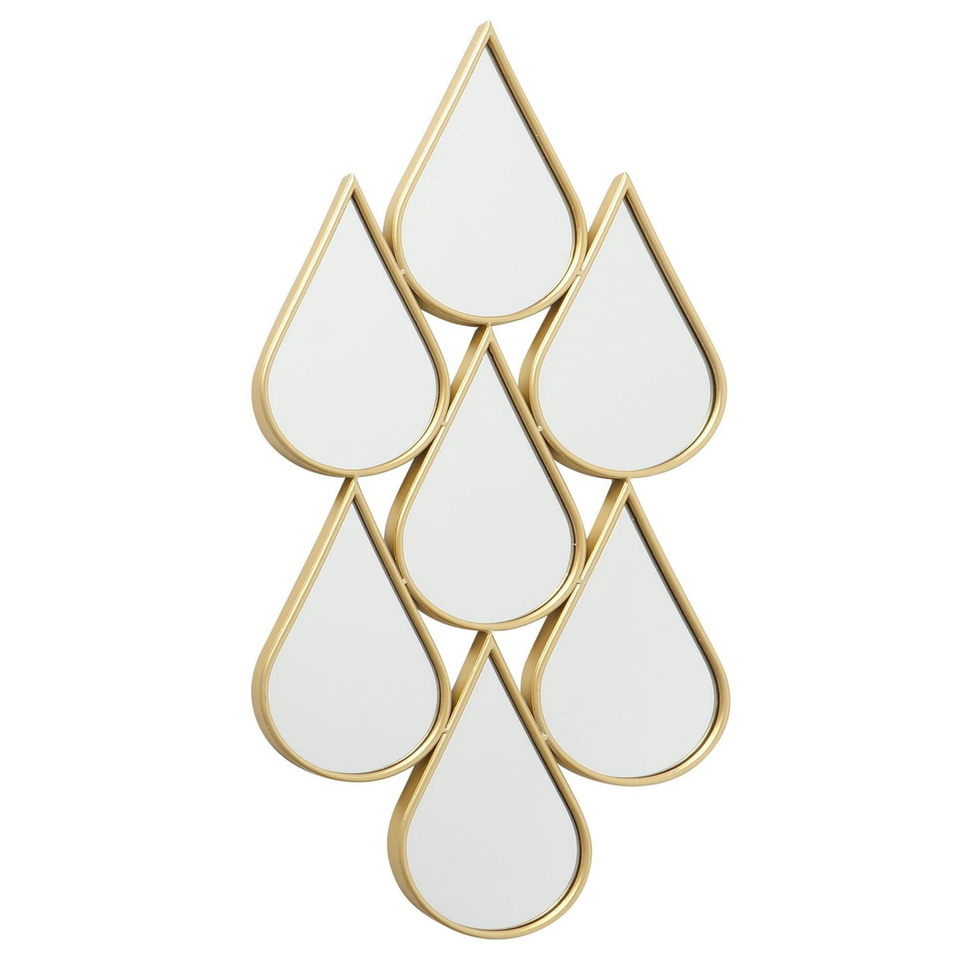 - Miroir gouttes en métal doré 46x98x2.5cm
