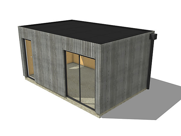 Bureau de jardin 4 saisons en bois 5,5 x 3,5 x 2,7 m / isolation RE2020