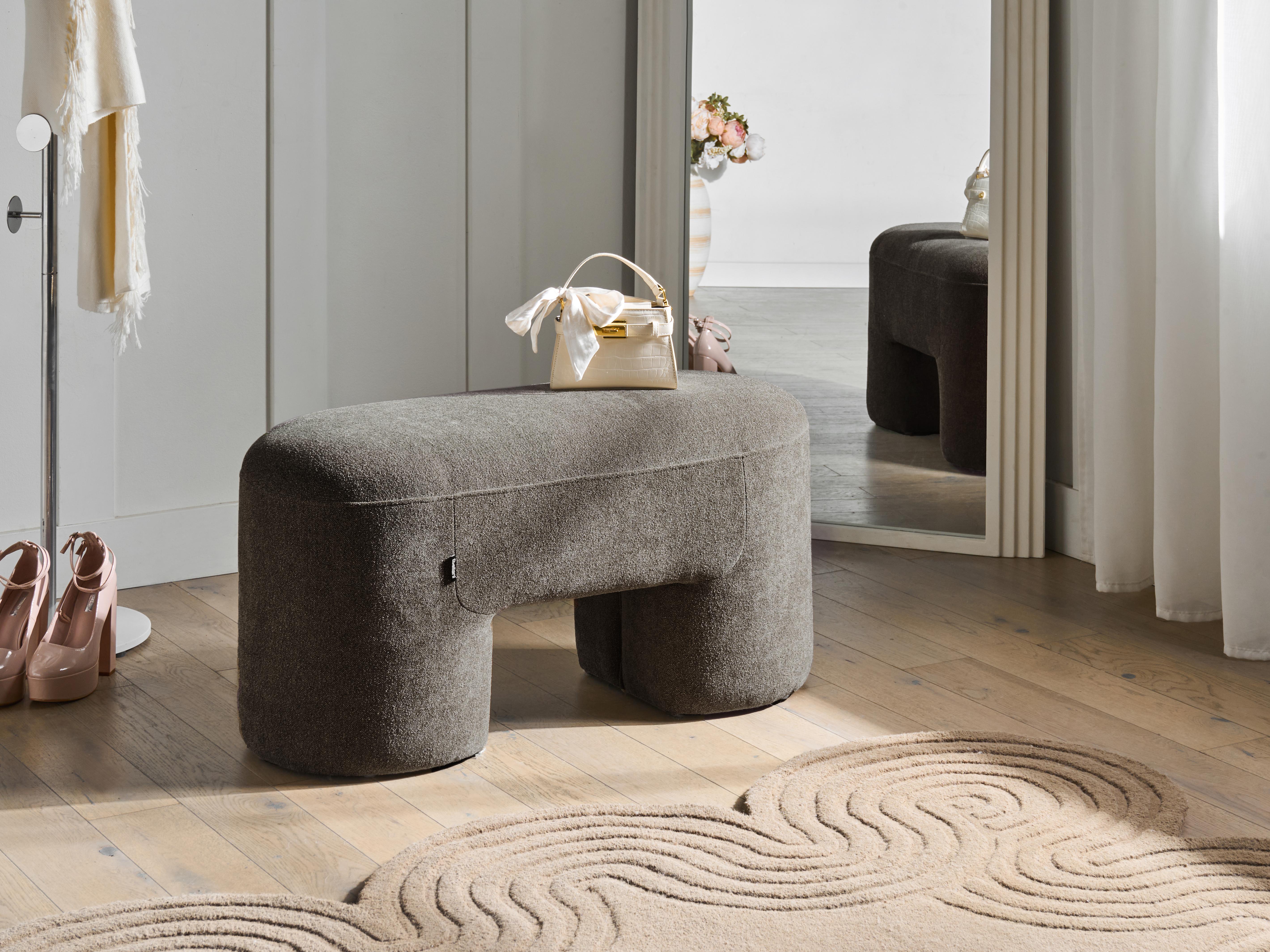 Upholstered Bench DECORAH Boucle Brown