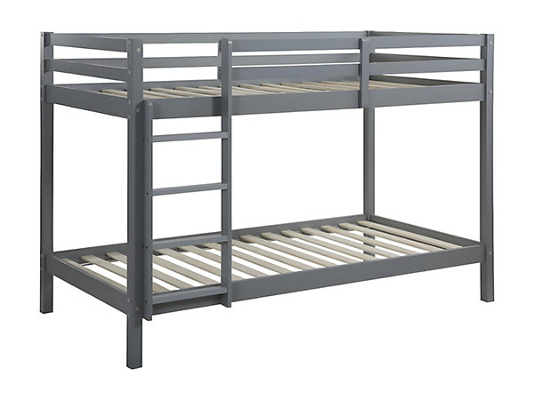 Lits superposés ANICET II - 2 x 90 x 190cm - Pin Massif - Gris