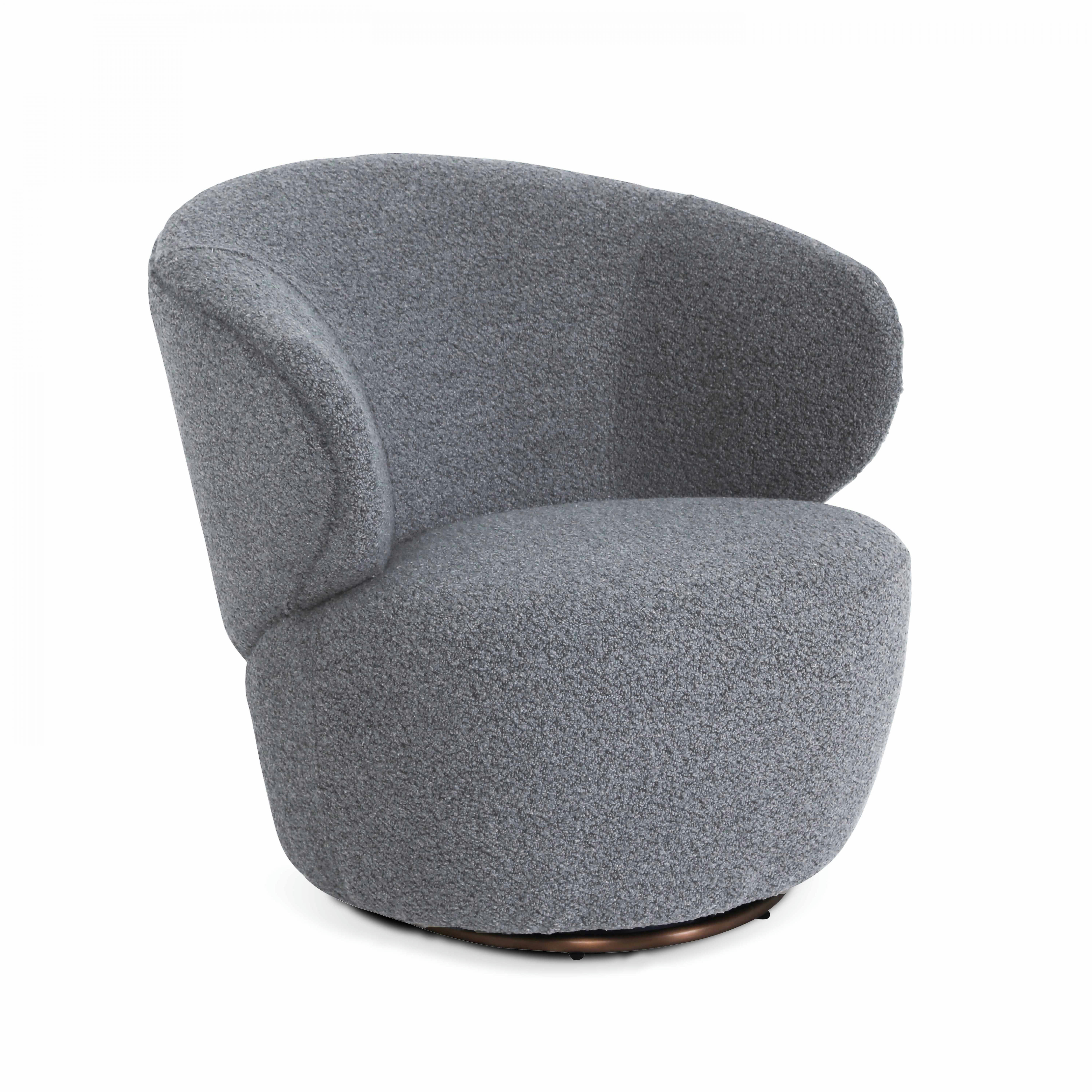 TEDDY - Fauteuil cosy en bouclette gris